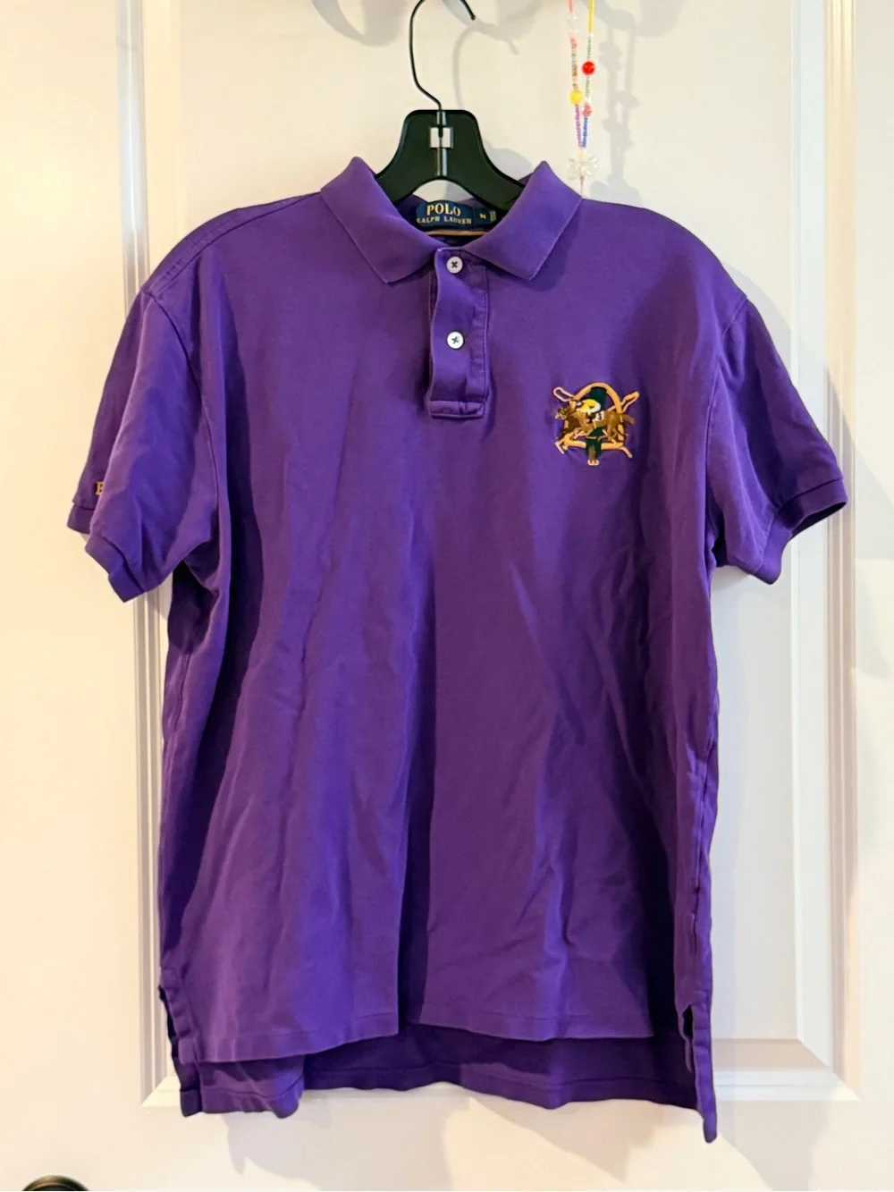 Ralph Lauren Purple Polo Shirt with Embroidered Crest
